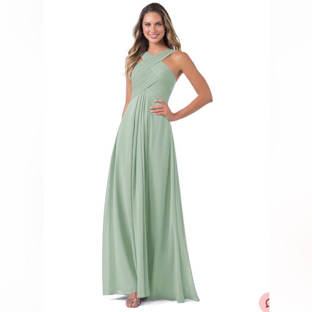 AZAZIE KALEIGH
A-Line Pleated Chiffon Floor-Length Dress in color Agave